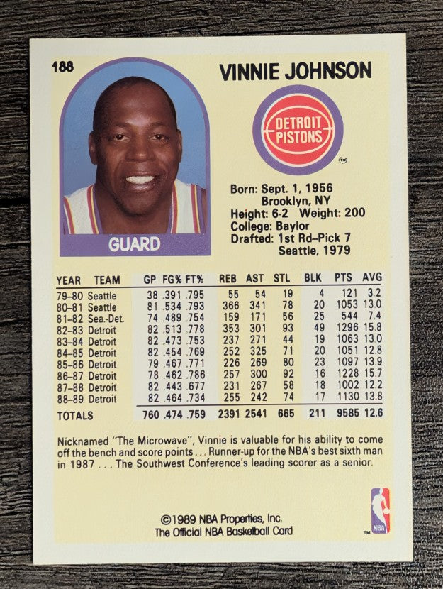 1989-90 Hoops #188 Vinnie Johnson