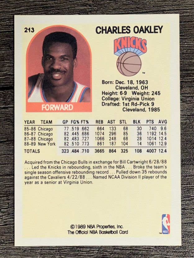 1989-90 Hoops #213 Charles Oakley