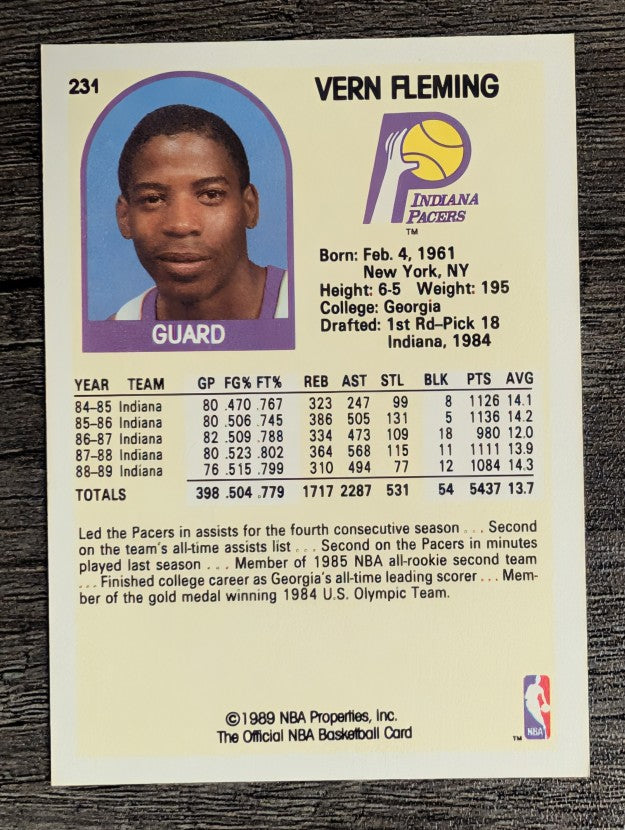 1989-90 Hoops #231 Vern Fleming