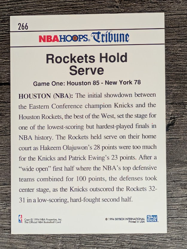 1994-95 Hoops #266 Hakeem Olajuwon FIN