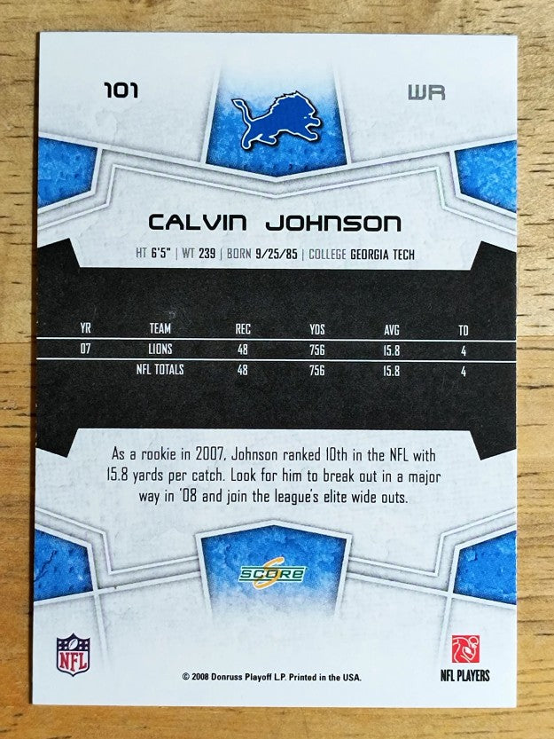 2008 Score Super Bowl XLIII Green #101 Calvin Johnson
