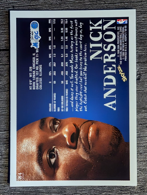 1998-99 Hoops #84 Nick Anderson