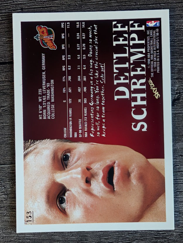 1998-99 Hoops #153 Detlef Schrempf