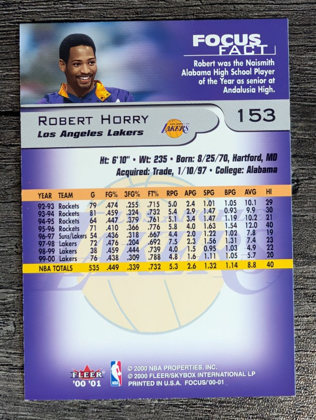 2000-01 Fleer Focus #153 Robert Horry