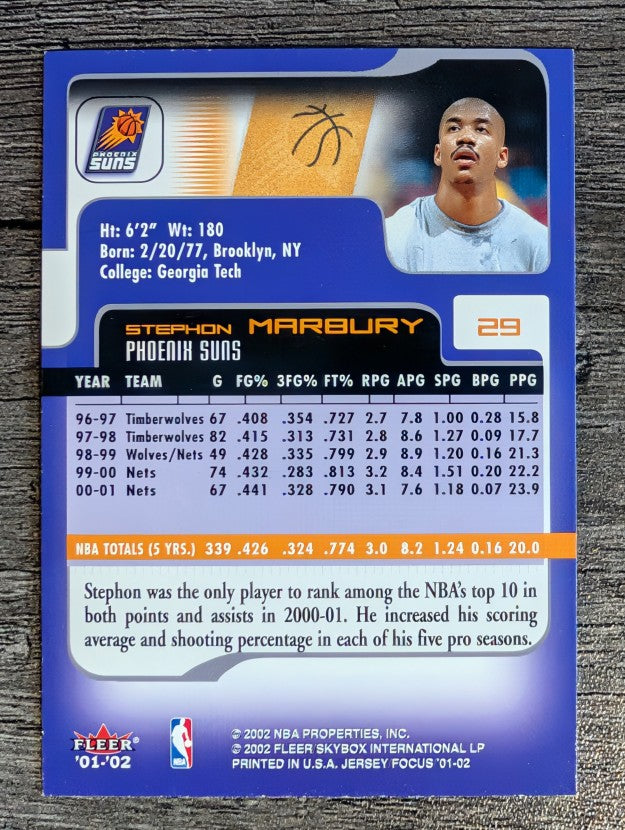 2001-02 Fleer Focus #29 Stephon Marbury