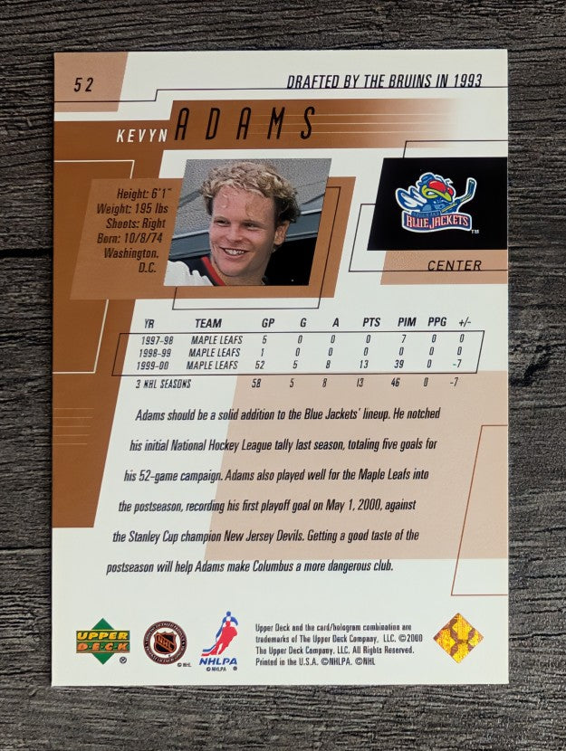 2000-01 Upper Deck #52 Kevyn Adams