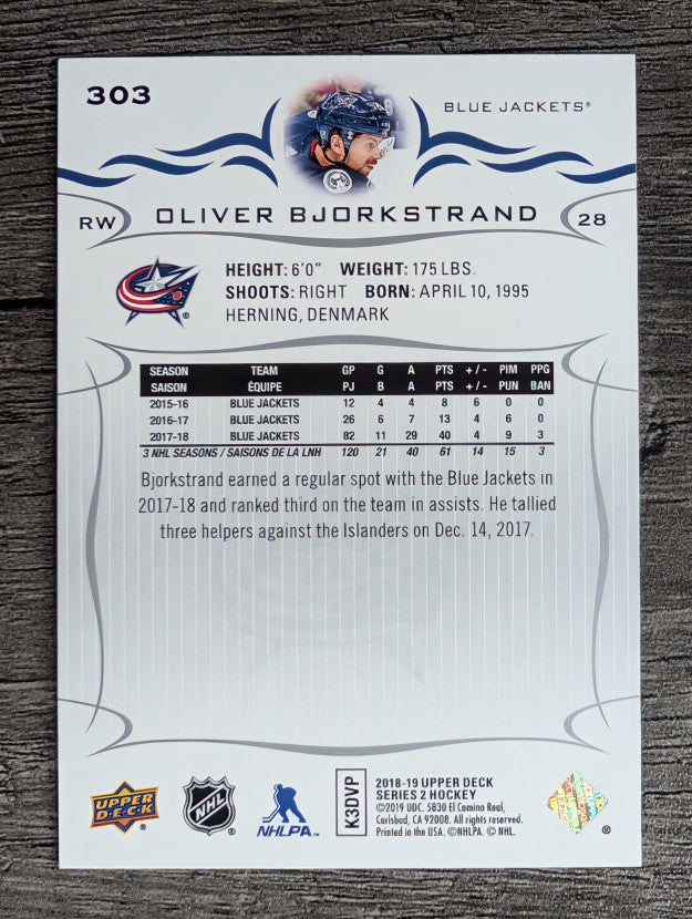 2018-19 Upper Deck #303 Oliver Bjorkstrand