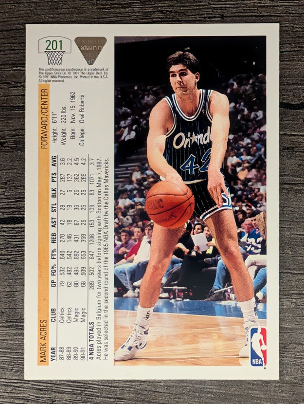 1991-92 Upper Deck #201 Mark Acres