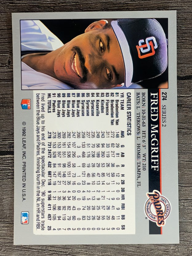 1992 Leaf #274 Fred McGriff