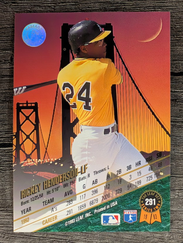1993 Leaf #291 Rickey Henderson