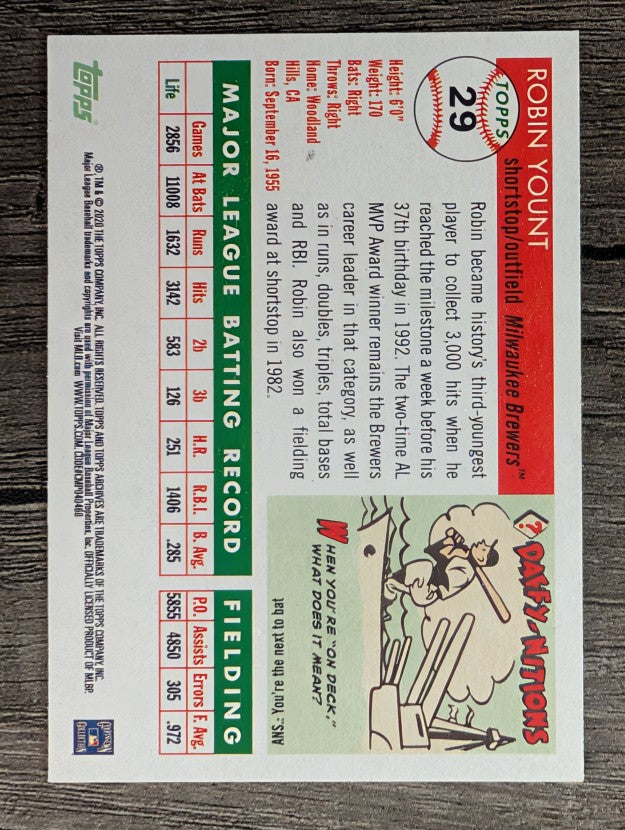 2020 Topps Archives #29 Robin Yount