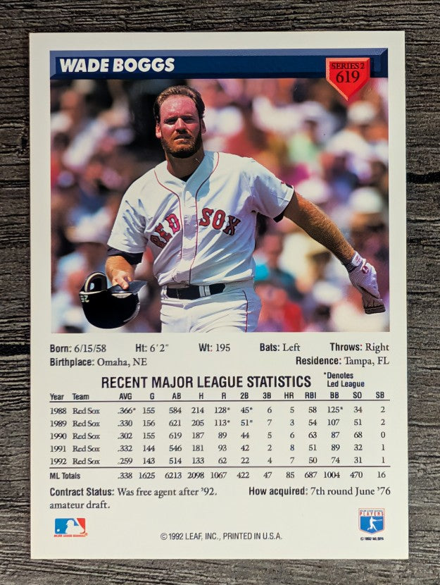 1993 Donruss #619 Wade Boggs