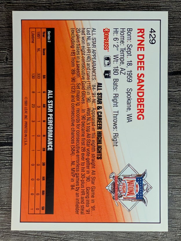 1992 Donruss #429 Ryne Sandberg AS