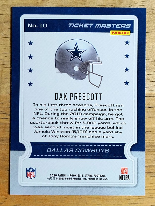 2020 Rookies and Stars Ticket Masters #10 Dak Prescott
