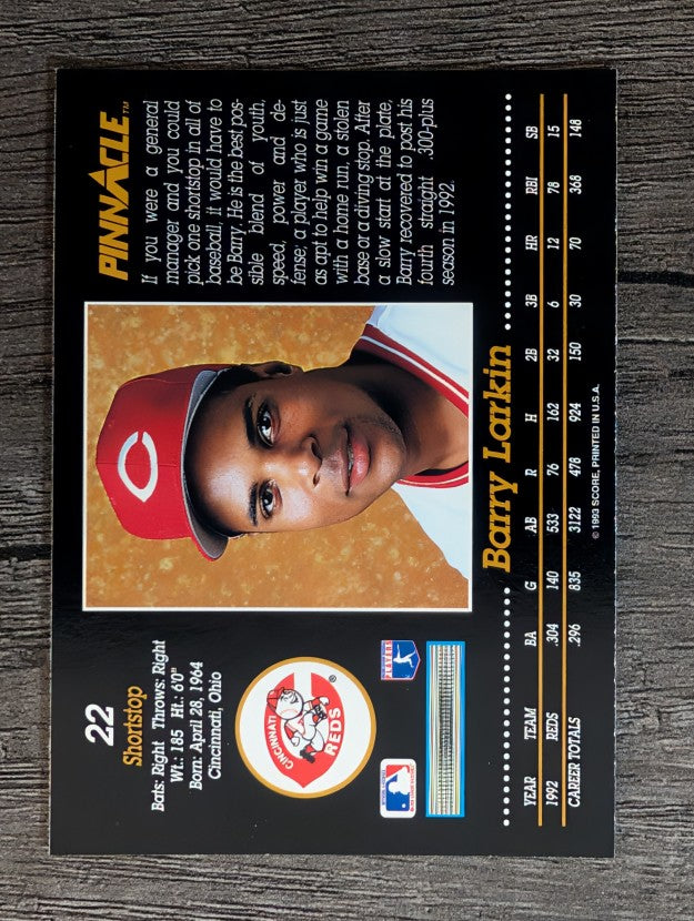 1993 Pinnacle #22 Barry Larkin