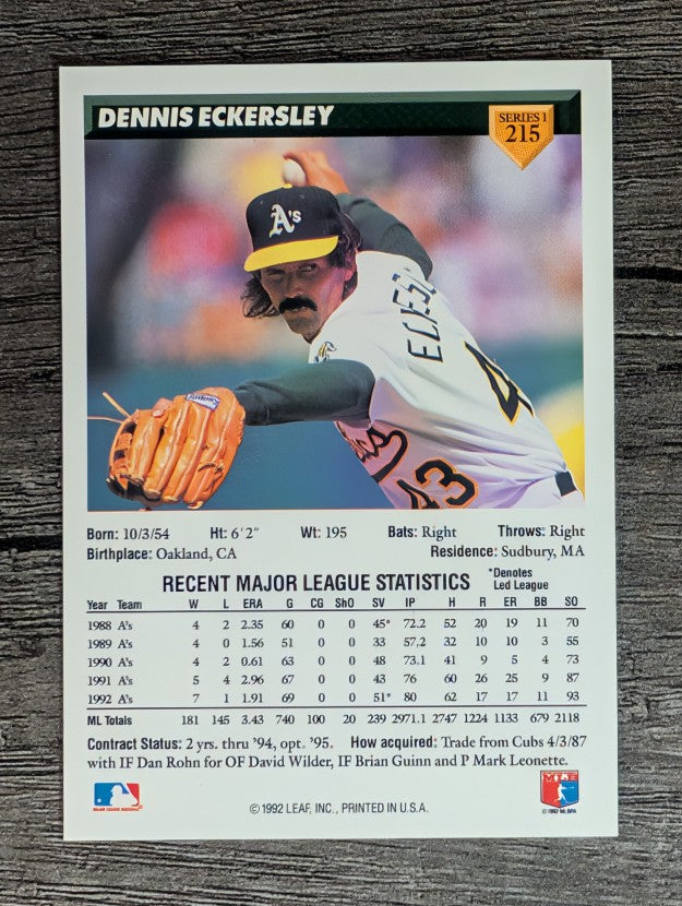 1993 Donruss #215 Dennis Eckersley