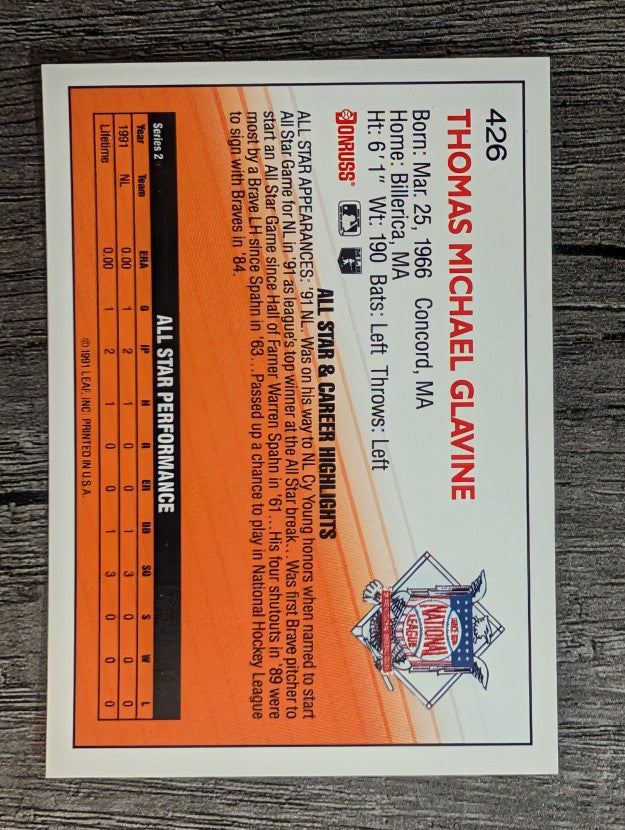 1992 Donruss #426 Tom Glavine AS