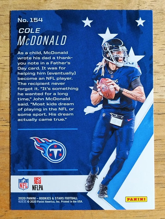 2020 Rookies and Stars #154 Cole McDonald RC