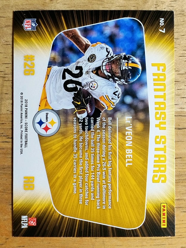 2018 Score Fantasy Stars #7 Le'Veon Bell