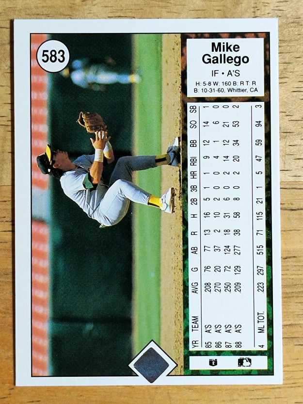 1989 Upper Deck #583B Mike Gallego COR