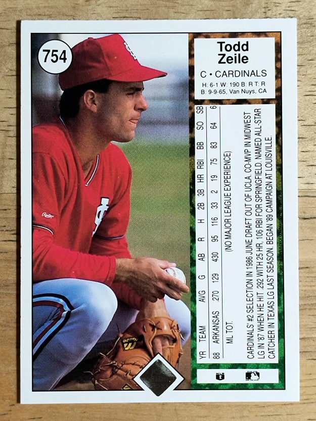 1989 Upper Deck #754 Todd Zeile RC