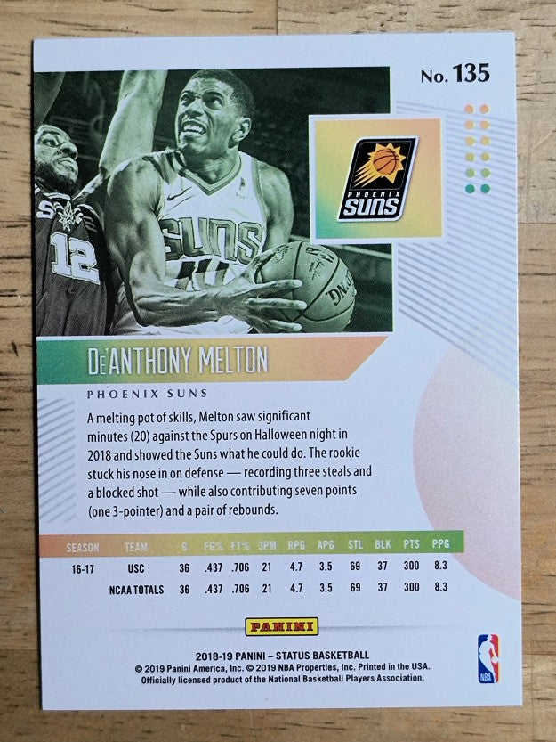 2018-19 Panini Status #135 De'Anthony Melton RC