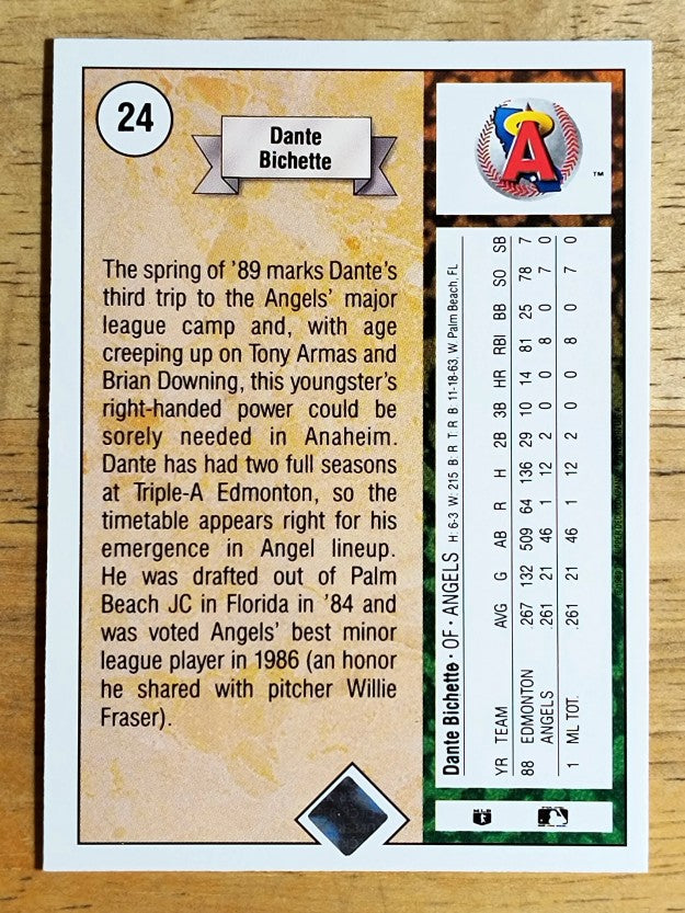 1989 Upper Deck #24 Dante Bichette RC