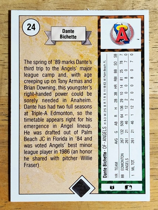 1989 Upper Deck #24 Dante Bichette RC