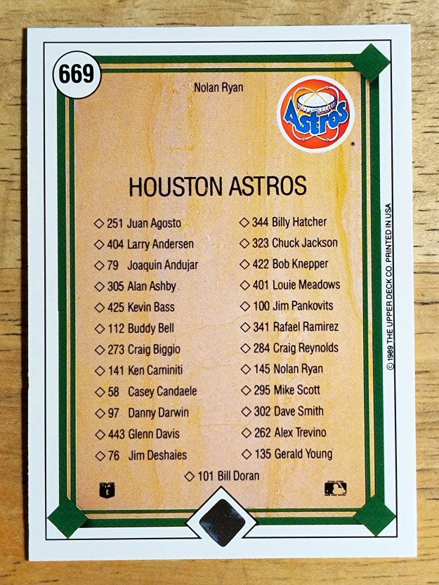 1989 Upper Deck #669 Nolan Ryan TC