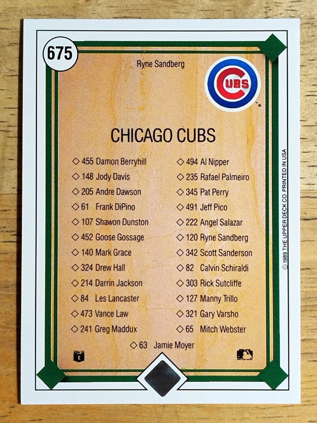 1989 Upper Deck #675 Ryne Sandberg TC