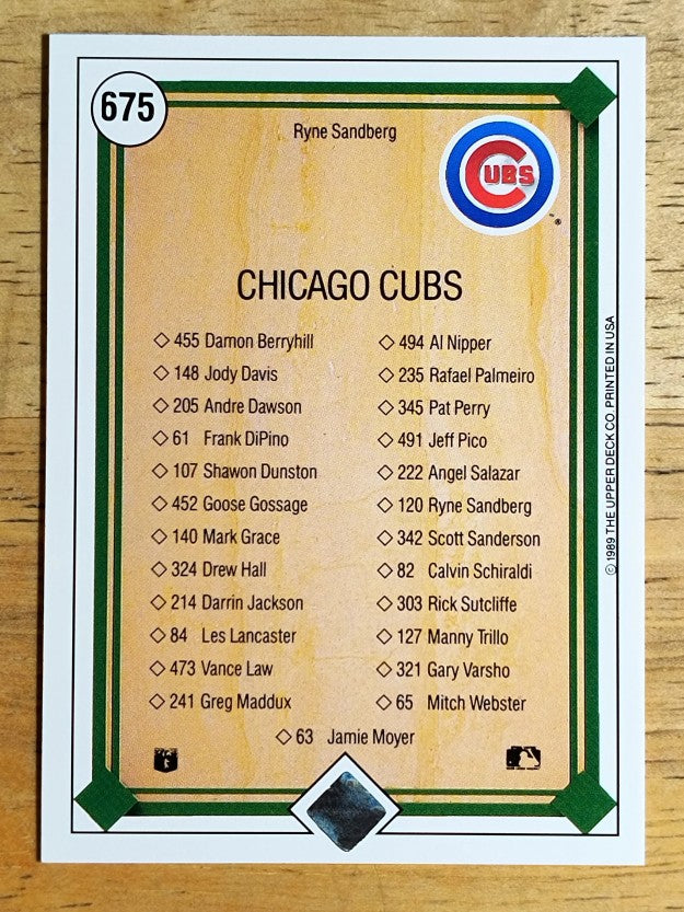 1989 Upper Deck #675 Ryne Sandberg TC