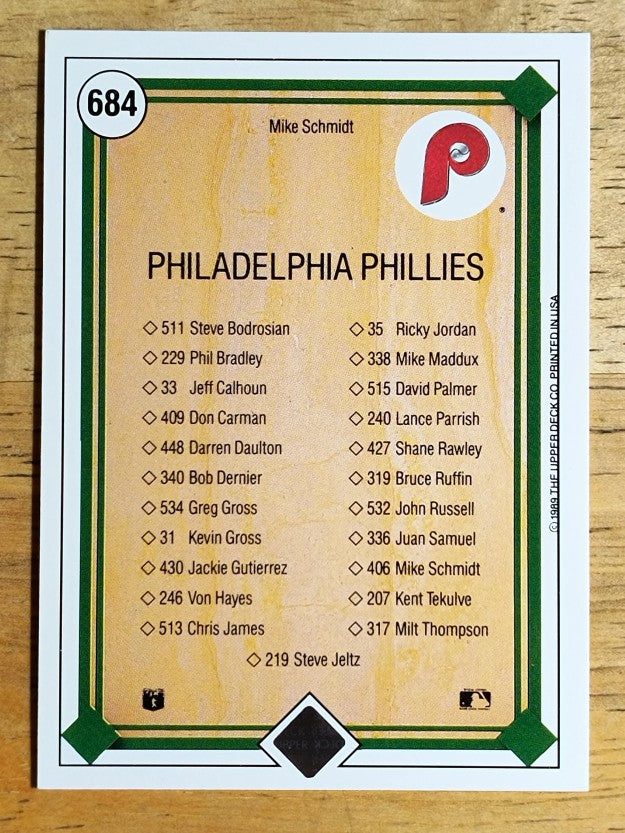 1989 Upper Deck #684 Mike Schmidt TC