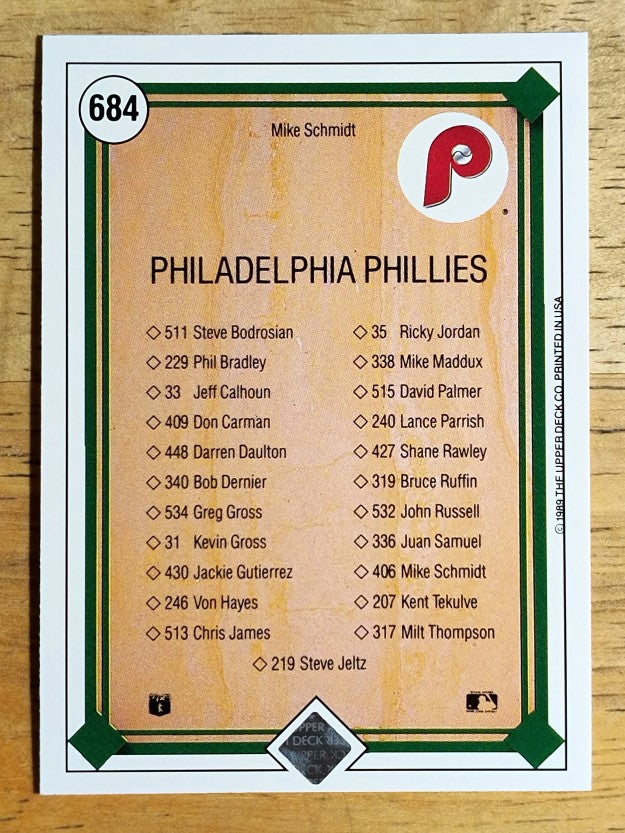 1989 Upper Deck #684 Mike Schmidt TC