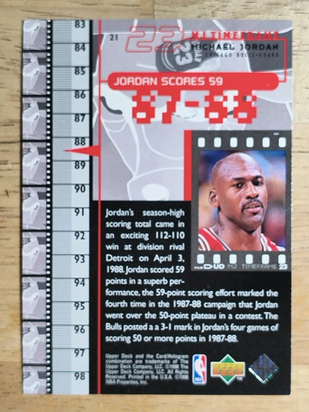 1998 Upper Deck Michael Jordan Living Legend #21 Michael Jordan TF 1988-89