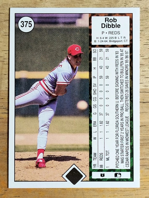 1989 Upper Deck #375 Rob Dibble RC