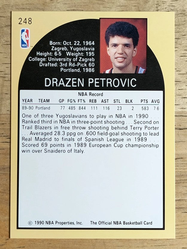 1990-91 Hoops #248 Drazen Petrovic RC