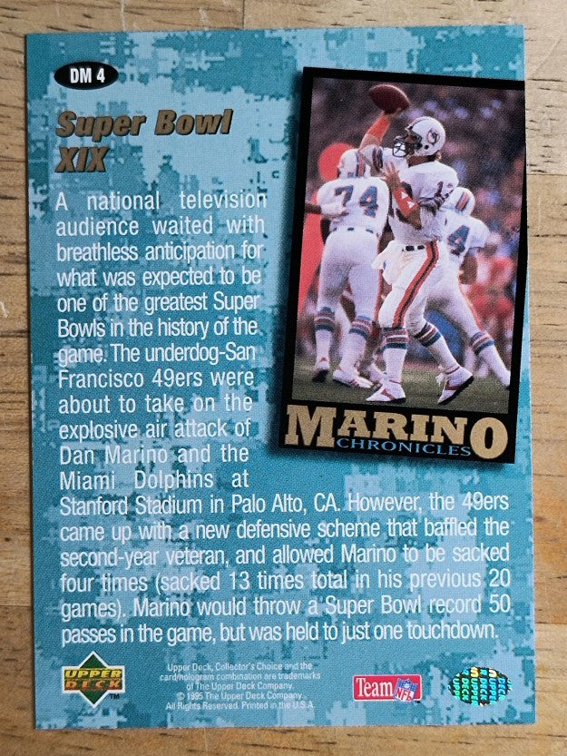 1995 Collector's Choice Dan Marino Chronicles #DM4 Dan Marino