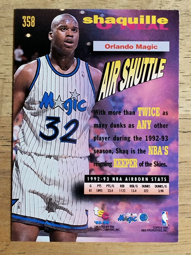 1993-94 Stadium Club #358 Shaquille O'Neal FF