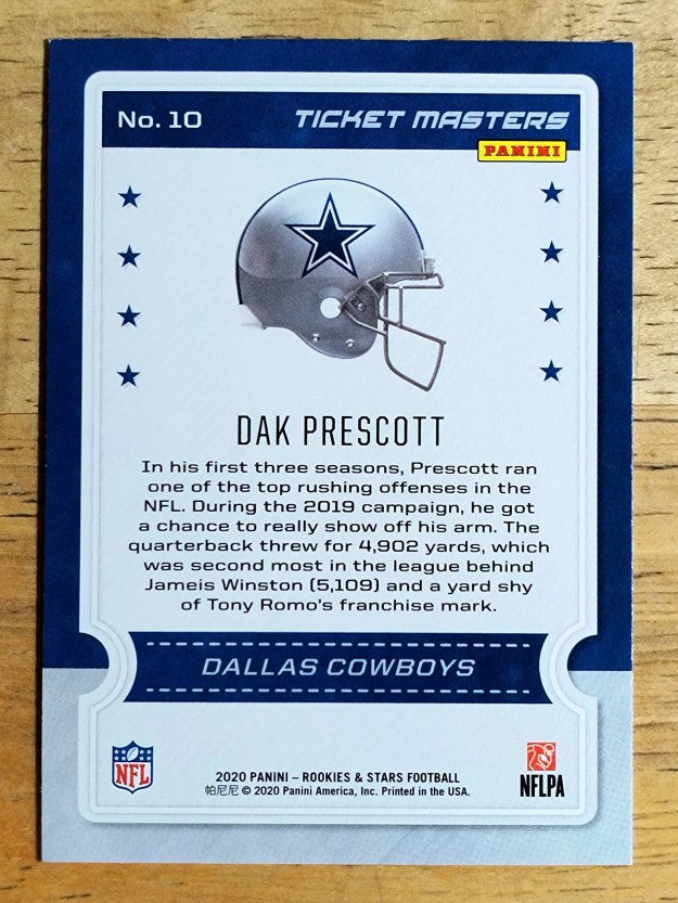 2020 Rookies and Stars Ticket Masters #10 Dak Prescott