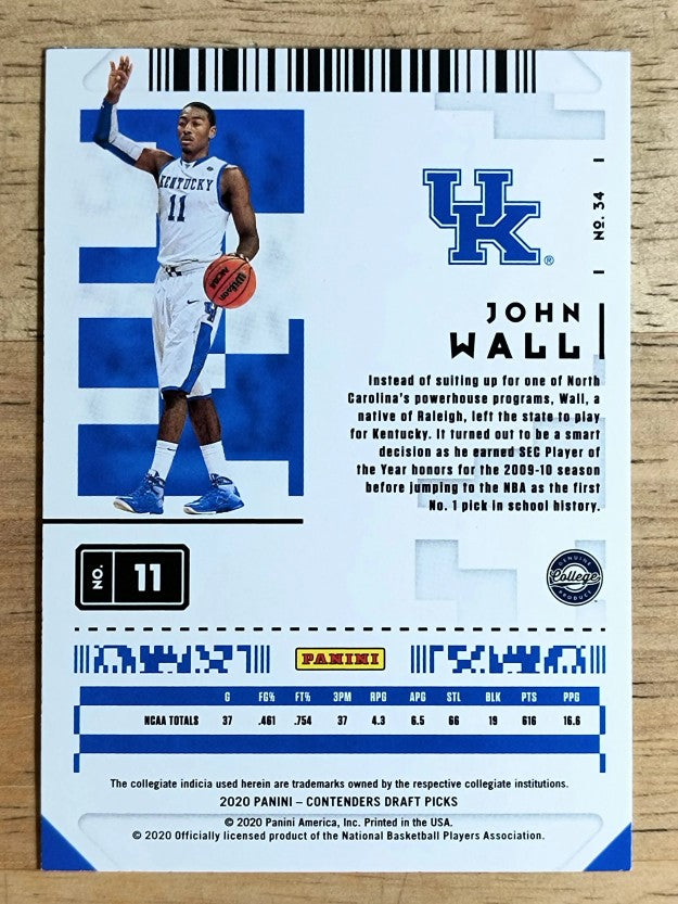 2020-21 Panini Contenders Draft Picks #34 John Wall