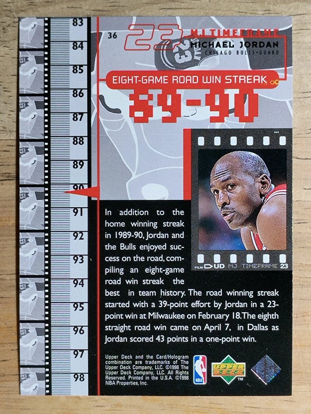 1998 Upper Deck Michael Jordan Living Legend #36 Michael Jordan TF 1990-91