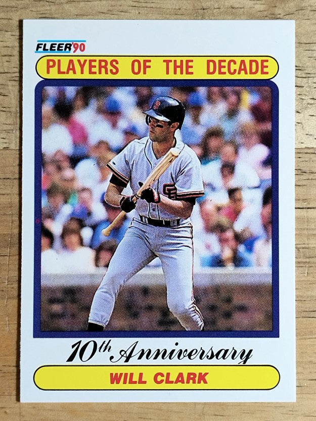 1990 Fleer #630A Will Clark '89 ERR/32 total bases on card back