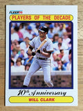 1990 Fleer #630A Will Clark '89 ERR/32 total bases on card back