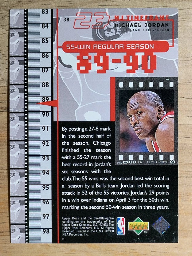 1998 Upper Deck Michael Jordan Living Legend #38 Michael Jordan TF 1990-91