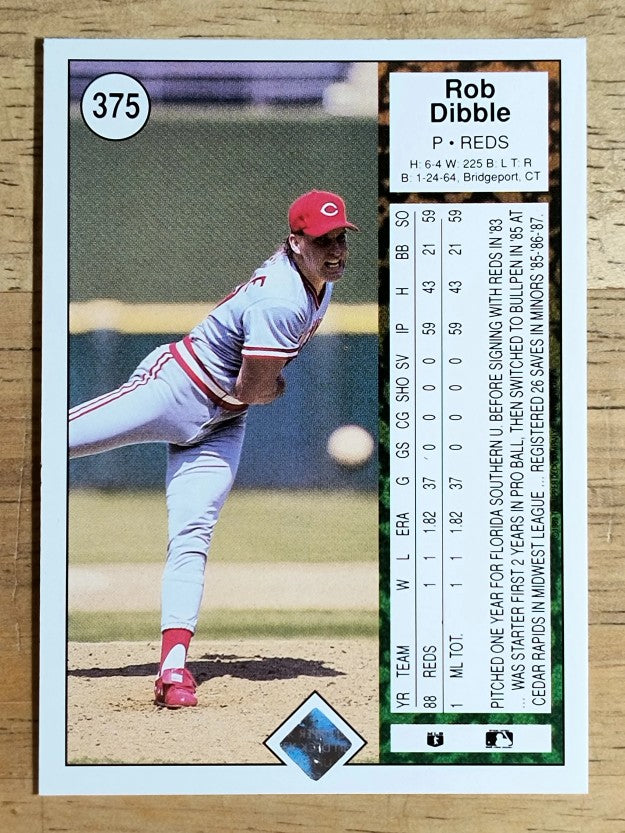 1989 Upper Deck #375 Rob Dibble RC