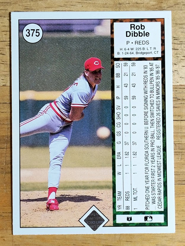 1989 Upper Deck #375 Rob Dibble RC