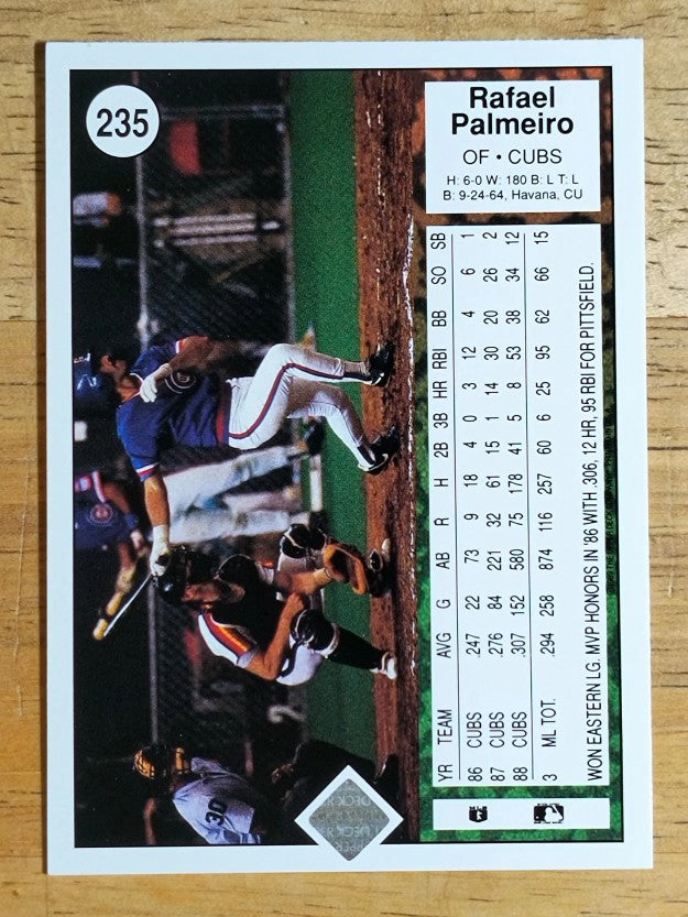 1989 Upper Deck #235 Rafael Palmeiro