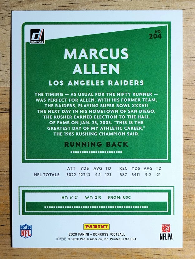 2020 Donruss #204 Marcus Allen