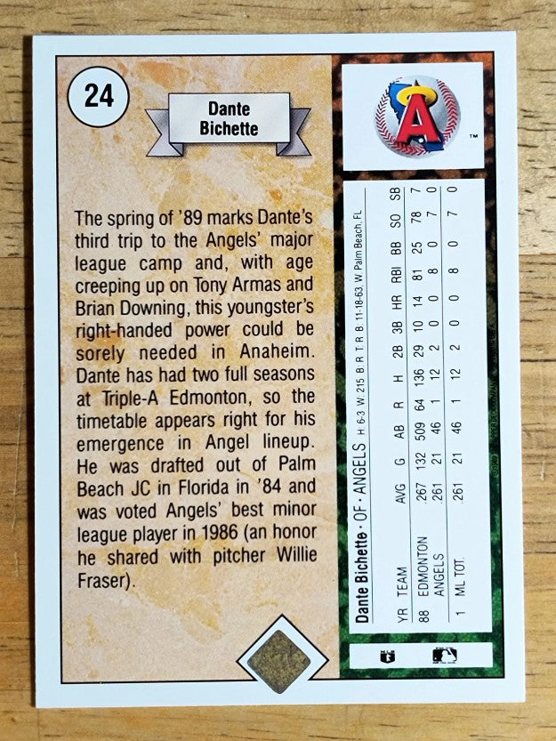 1989 Upper Deck #24 Dante Bichette RC