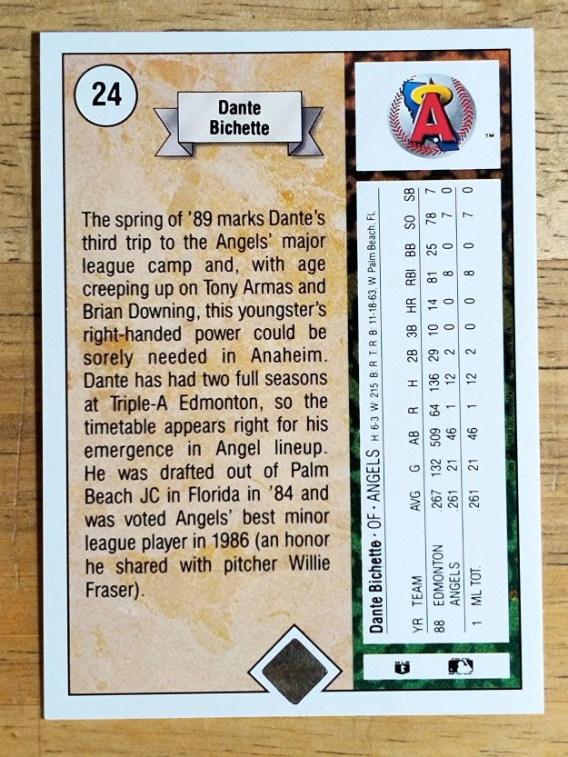 1989 Upper Deck #24 Dante Bichette RC